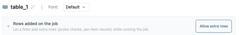 The Allow extra rows control